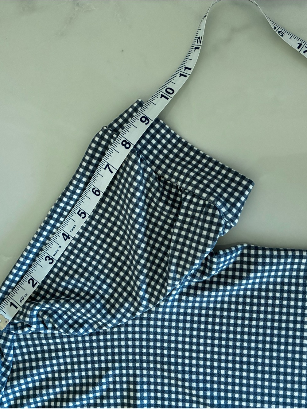Adrianna Papell Blue and White Gingham Tie-Front Blouse - Picture 9 of 11